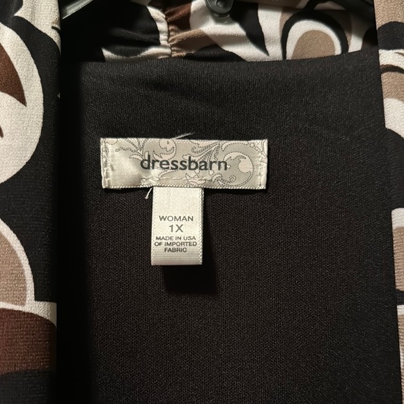 Dressbarn Brown, Black and White Patterned Cardigan, Size 1x - Picture 2 of 7